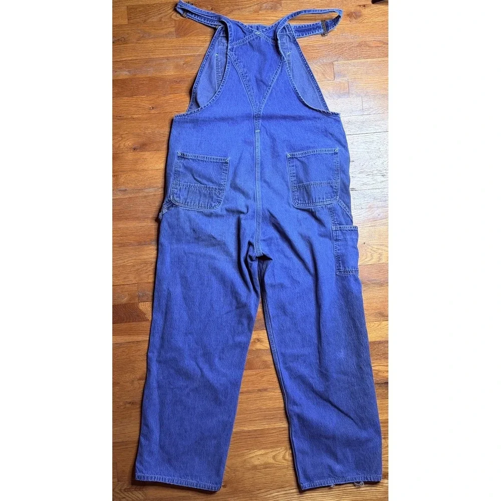 Carhartt Overalls Men's 38x34 Blue Denim Carpenter Bib Workwear Cotton R07 DST